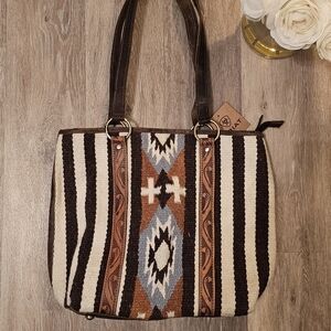Ariat Woven Southwestern Saddle Blanket Tote Bag
